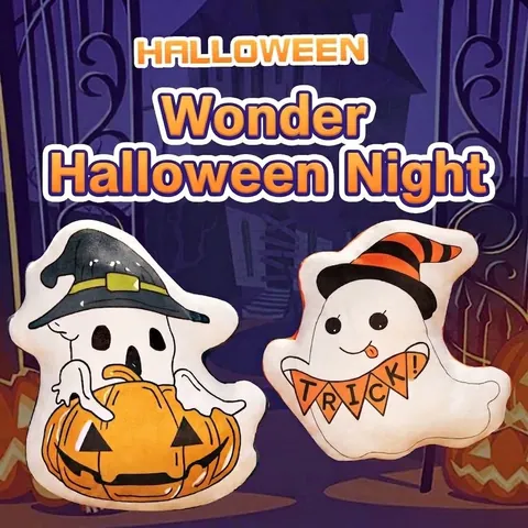 Halloween Geist Plüschkissen Weicher Kürbis Skelett Sensenmann Stofftier Skurrile Hausdeko Festliches Party Ornament Geschenk