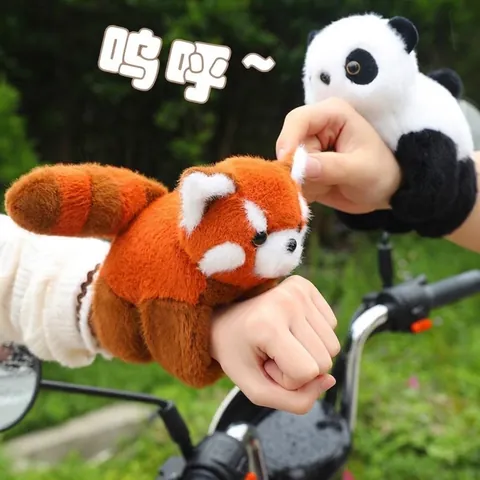 Cartoon Animal Plush Slap Bracelet Soft Stuffed Toy Lion Panda Capybara Tiger Cute Wristband For Kids Party Gift