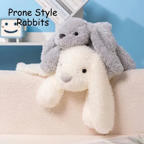 Soft Lying Lop Eared Rabbit Plush Toy Cute Long Eared Bunny Stuffed Animal Comfort Doll For Kids Girls Birthday Gift Home Decor