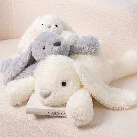 Soft Lying Lop Eared Rabbit Plush Toy Cute Long Eared Bunny Stuffed Animal Comfort Doll For Kids Girls Birthday Gift Home Decor