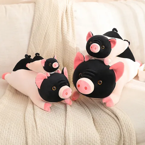 Simulation Mini Piggy Plush Toy Super Soft Long Pig Pillow Doll For Sleeping Cute Spotted Pig Stuffed Animal Cushion Gift For Kids