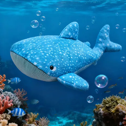 Realistic Blue Whale Shark Plush Toy Soft Stuffed Marine Animal Pillow Sea Creature Doll Gift For Kids Home Decoration