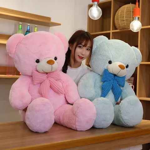 Riesen Teddybär Plüschtier Groß Weich Kuscheltier Bär Puppe Mit Schleife Für Valentinstag Geburtstag Geschenk Haus Deko