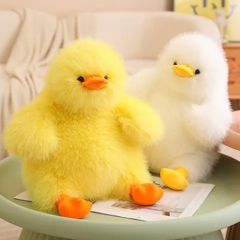 Fluffy Cute Big White Duck Yellow Duck Plush Toy Soft Stuffed Animal Doll Kawaii Pillow Companion Toy
