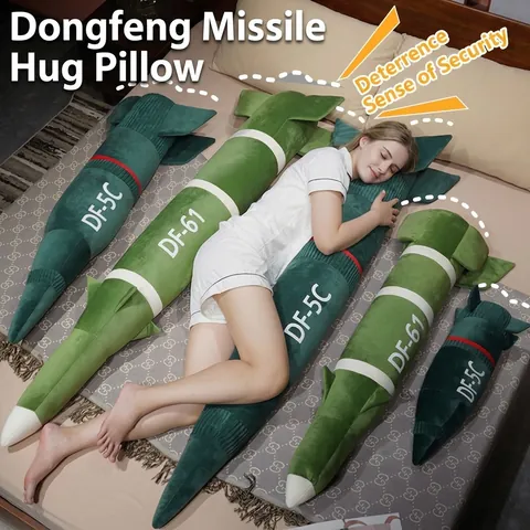 Military Missile Model Plush Long Throw Pillow Soft Stuffed Toy Home Car Decoration Gift For Kids Adults