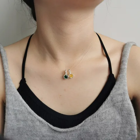 Niche Design Dopamine Colorful Star Zirconia Pendant Necklace For Women Sweet Gentle Invisible Transparent Fishing Line Clavicle Chain Jewelry