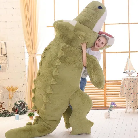 Grand Crocodile Peluche Long Jouet Alligator Oreiller de Corps Géant Dinosaure Peluche Doux Coussin de Lit pour Dormir Support de Jambe Maison Décor Cadeau