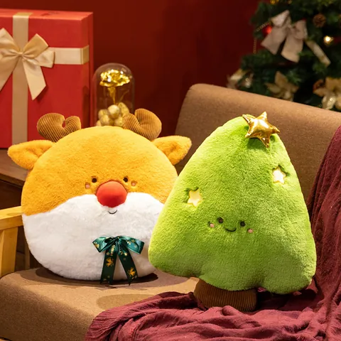 Kreatives Weihnachts-Plüschkissen Weihnachtsmann Rentier Schneemann Plüschtier Puppe Weihnachtsbaum Dekokissen Heimtextilien Geschenk