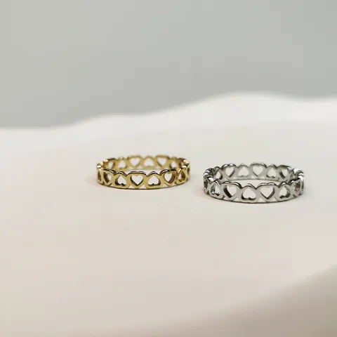 Edelstahl Hohle Herz Ringe Für Damen Herren Paar Gold Silber Galvanisiert Titanstahl Minimalistisch Ins Stil Nicht Verblassend Fingerring Schmuck Geschenk