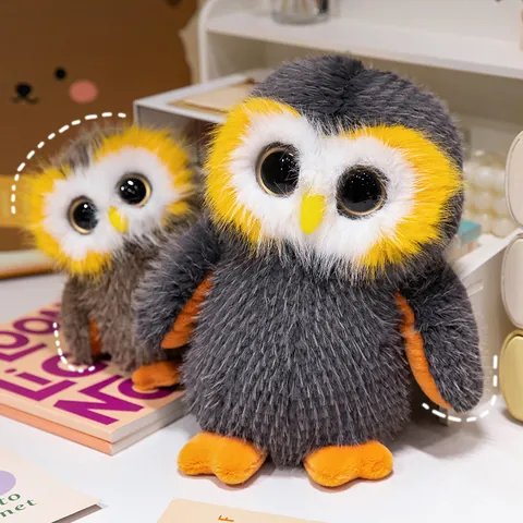 Cartoon Large Eye Owl Plush Toy Realistic Bird Stuffed Animal Super Soft Short Plush Doll Home Decoration For Kids Gift