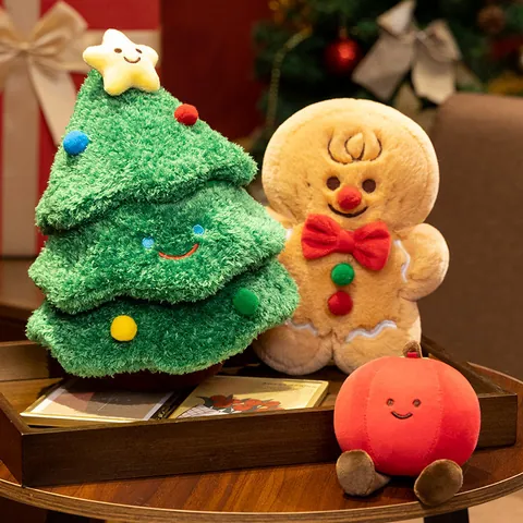 Weihnachtsserie Plüschtiere Lebkuchenmann Weihnachtsbaum Rentier Stoffpuppen Süßer Bär Fruchtkissen Feiertag Party Geschenk