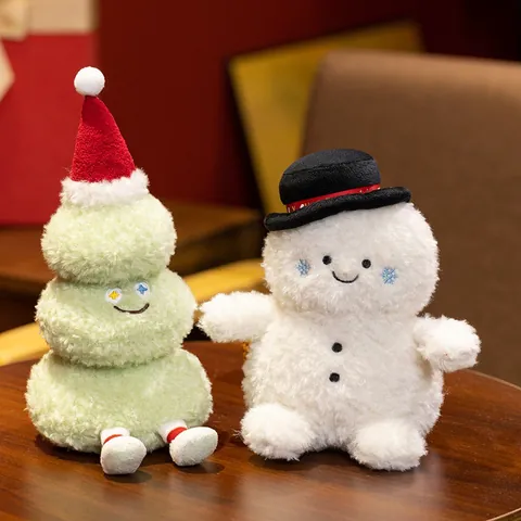 Christmas Plush Toys Gingerbread Man Snowman Reindeer Christmas Tree Red House Plush Doll For Home Party Holiday Decoration Gift