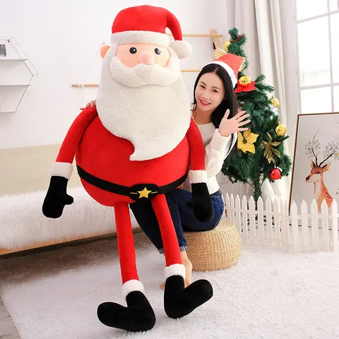Großer Langbeiniger Weihnachtsmann Plüschtier Riesige Stoffpuppe Weihnachten Weiche Festliche Wohndekoration Schaufenster Weihnachtsgeschenk Für Kinder