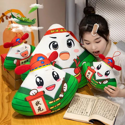 Zongzi Reisknödel Plüschtier Cartoon Gefülltes Essen Kissen Für Studenten Viel Glück Unterstützung Geschenk Weich Deko Prüfung