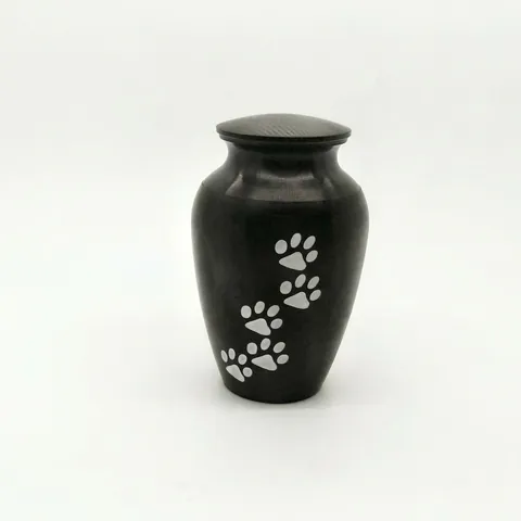 Mini Alloy Cremation Urn For Ashes Memorial Keepsake Jar With Paw Print Pattern Small Human Pet Funeral Remembrance Urn