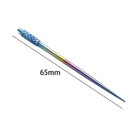 Multi-functional Stainless Steel Fruit Pick Rainbow Gradient Metal Toothpick Portable Outdoor Tool With Knurled Handle For Travel Home Picnic