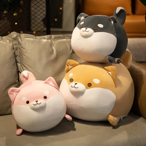 Cute Shiba Inu Plush Toy Soft Dog Stuffed Animal Chubby Puppy Pillow Large Sleeping Doll Home Decor Gift for Children Girls