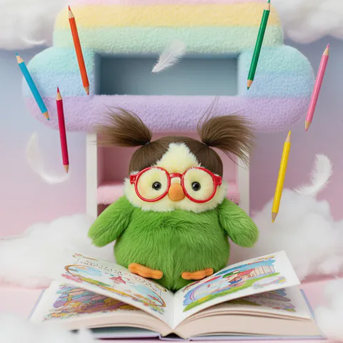 Cute Messy Hair Bird Plush Toy Soft Fat Sparrow Parrot Stuffed Doll Desktop Ornament Healing Companion Gift For Kids Women