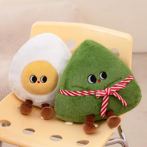 Simpatico Giocattolo di Peluche Zongzi Tuorlo d'Uovo del Festival della Barca del Drago Cartone Animato Morbido Cuscino per Bambini Regalo per Casa Ufficio