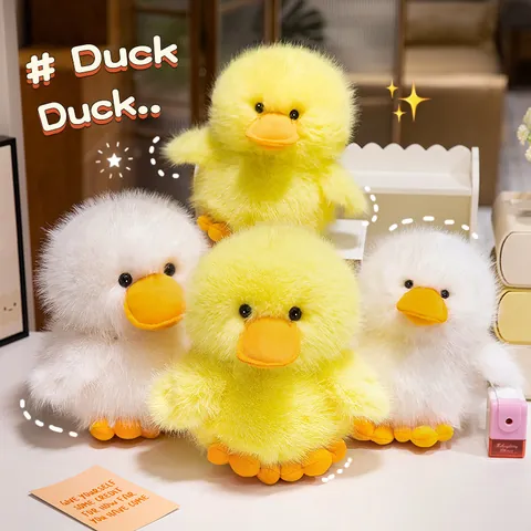 Cute Exploding Hair Duck Plush Toy Soft Stuffed Animal Yellow White Big Beak Duck Pillow Doll For Teens Kids Home Decor Gift
