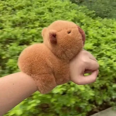 Cute Cartoon Animal Slap Bracelet Plush Toy Capybara Fox Monkey Husky Wrist Decoration Kawaii Stuffed Toy Gift For Kids