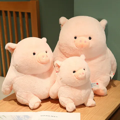 Cute Chubby Plush Toy Soft Stuffed Animal Doll Pig Panda Dinosaur Bear Comforting Pillow For Kids Gift Home Decoration