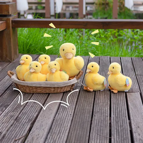 Realistic Yellow Duck Plush Toy Soft Stuffed Animal Doll Simulation Duckling Pillow Cute Desktop Decoration Gift For Kids Adults