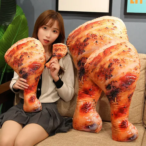 3D Simulation Chicken Leg Plush Pillow Realistic Fried Chicken Leg Cushion Soft Stuffed Food Toy Fun Home Decor Novelty Gift