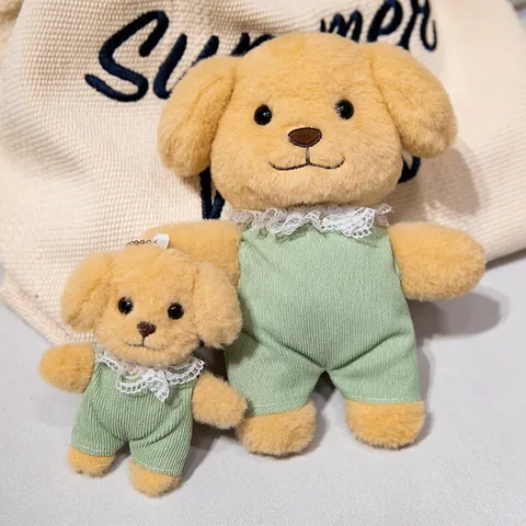 Süßer Pudel Plüschtier Miniatur Waldstil Stofftier Hund Puppe Weiche Cord Spitze Kleidung Dekorative Schlüsselanhänger Spielzeug Geschenk