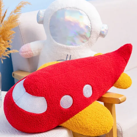 Peluche Spaziale Cartoon Astronaute Razzo Aereo Morbido Cuscino in Velluto Nuvola Bambola Spaziale Creativa per Cameretta Bambini Divano