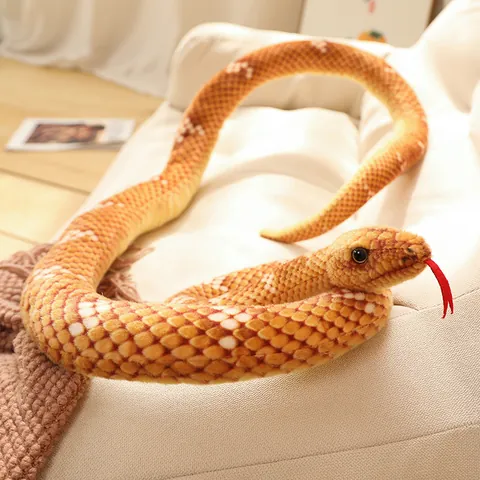 Realistic Simulation Snake Plush Toy Lifelike Cobra Python Soft Stuffed Animal Toy For Home Decor Prank Gift Halloween