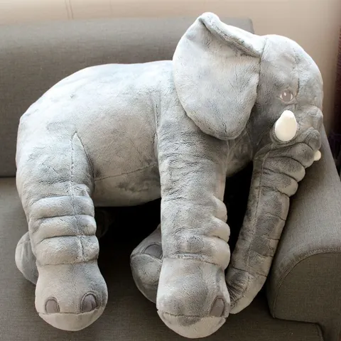 Soft Elephant Plush Toy Baby Sleeping Pillow Stuffed Animal Doll Large Elephant Accompanying Toy For Kids Infants Nursery Decor