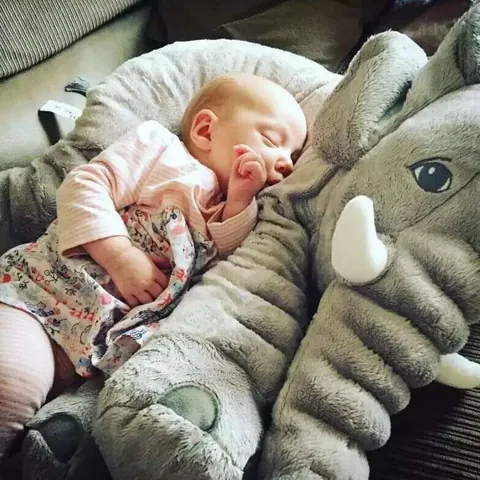 Soft Elephant Plush Toy Baby Sleeping Pillow Stuffed Animal Doll Large Elephant Accompanying Toy For Kids Infants Nursery Decor