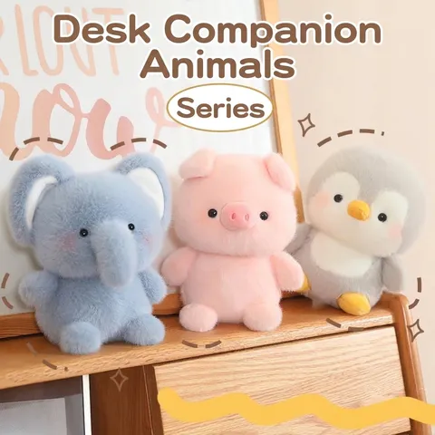 Simpatico Animale Peluche Orsetto Elefante Maialino Ornamento da Scrivania Morbida Bambola Curativa per Bambini Adulti Regalo Decorazione Casa Ufficio