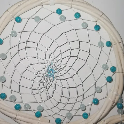 Bohemian Four-Ring Rattan Dream Catcher Mint Green Gradient Feather Wall Hanging Decoration For Room Decor Hand Woven Home Ornament