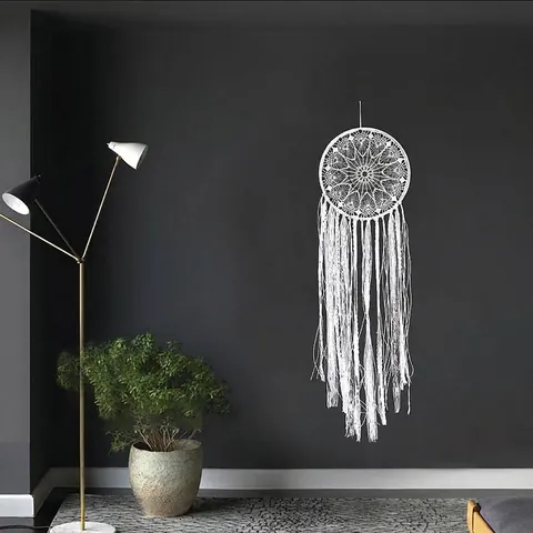 Handmade Evil Eye Dreamcatcher Triangle Black Woven Wall Decor Gothic Boho Tassel Hanging Decoration For Halloween Home Bedroom