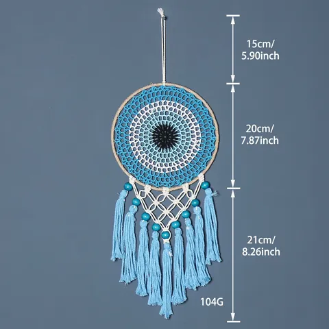 Nordic Boho Evil Eye Dream Catcher Wall Hanging Decor Cotton Rope Woven Tassel Dreamcatcher For Home Living Room Bedroom Decoration