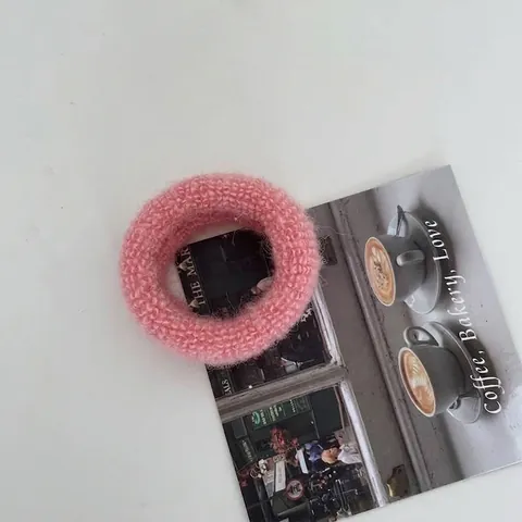 Gestrickte Wolle Haargummi Macaron Farbe Elastisches Haarband Dutt Haarseil Herbst Winter Mode Haarschmuck Für Damen