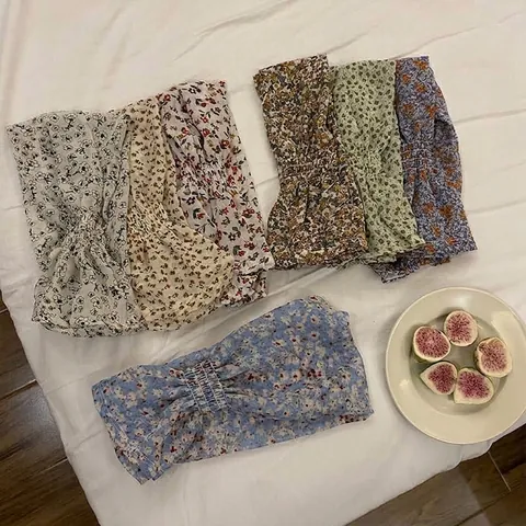 Manguitos de Protección Solar de Gasa Floral para Mujer Estilo INS Coreano Cubrebrazos Transpirables para Conducir