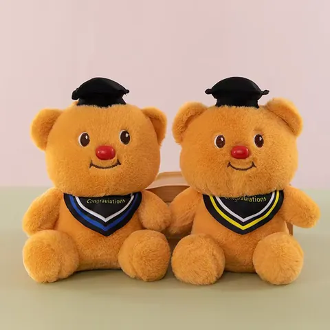 Graduation Season Plush Toy Bear Capybara Dog Stuffed Animal With Graduation Cap Soft Plush Doll For Students Graduation Party Gift