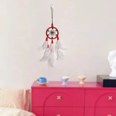 Atrapasueños de Ojo Turco Hecho a Mano Adorno Colgante Mini Pluma Campana de Viento Decoración de Pared Amuleto Coche Regalo