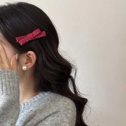 Pince à Cheveux Nœud à Pois Doux Français Élastiques à Cheveux Mode Nœud Papillon Épingles à Cheveux Élégantes en Tissu Accessoires de Cheveux Femmes