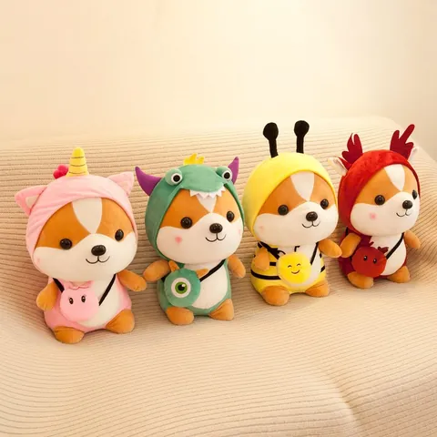 Creative Transformation Squirrel Plush Toy Cute Animal Backpack Doll For Kids Birthday Gift Green Dinosaur Yellow Bee Design