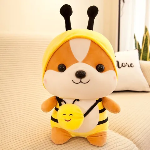Creative Transformation Squirrel Plush Toy Cute Animal Backpack Doll For Kids Birthday Gift Green Dinosaur Yellow Bee Design