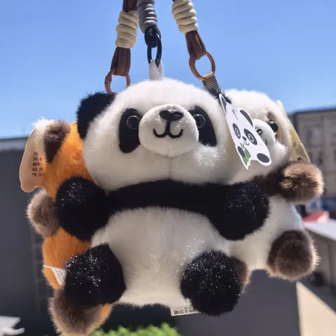 Portachiavi in Peluche Profumato di Panda Rosso Procione Panda Gigante Morbido Animale Di Stoffa Bambola Pendente Borsa Regalo per Bambini