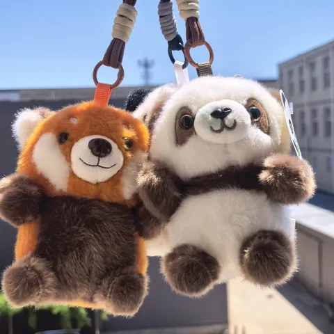 Portachiavi in Peluche Profumato di Panda Rosso Procione Panda Gigante Morbido Animale Di Stoffa Bambola Pendente Borsa Regalo per Bambini