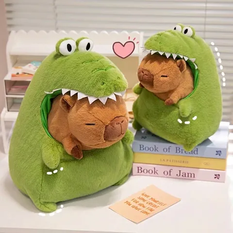 Creative Crocodile Costume Capybara Plush Toy Soft Stuffed Animal Doll For Kids Birthday Gift Home Decoration