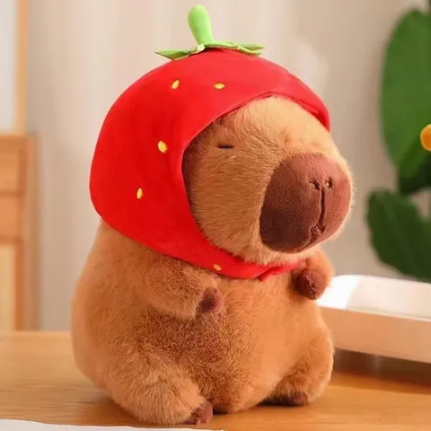 Cute Capybara Plush Toy Soft Capibara Stuffed Animal Healing Animal Doll With Creative Headgear For Home Decor Kids Birthday Gift