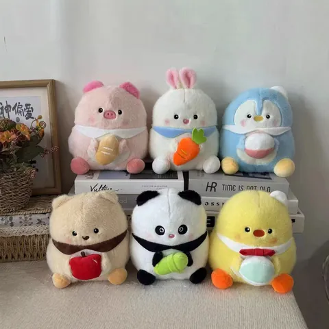 Cute 8 Inch Animal Plush Toy Bunny Bear Pig Panda Penguin Chick Soft Stuffed Doll For Claw Machine Wedding Gift