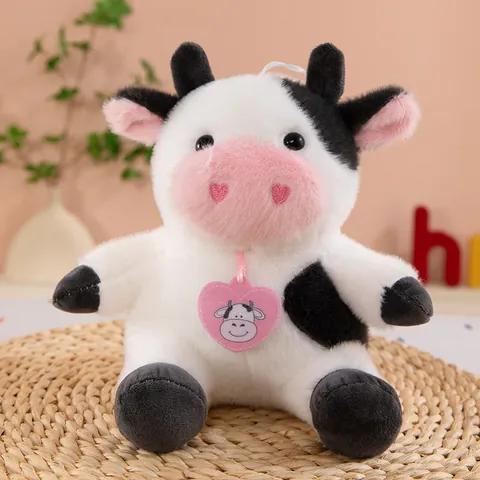 Cute Sitting Animal Plush Toy Soft Stuffed Cow Rabbit Cat Doll Soft Stuffed Animal Toy For Kids Birthday Gift Home Decor